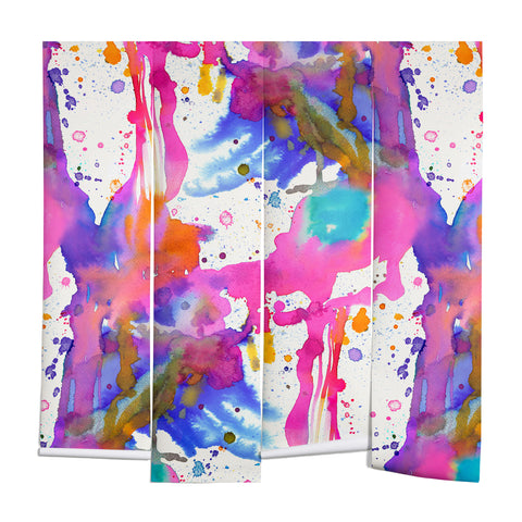 Ninola Design Pink paint splashes dripping Wall Mural