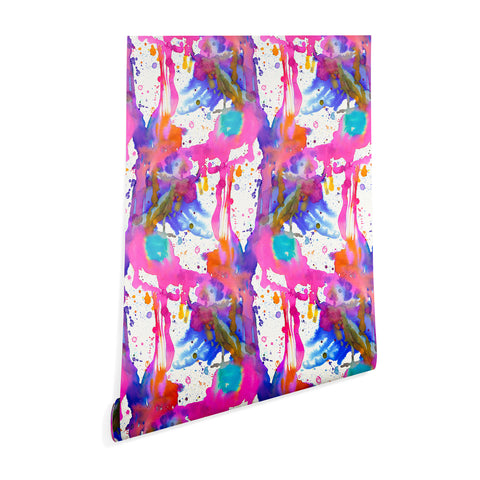 Ninola Design Pink paint splashes dripping Wallpaper