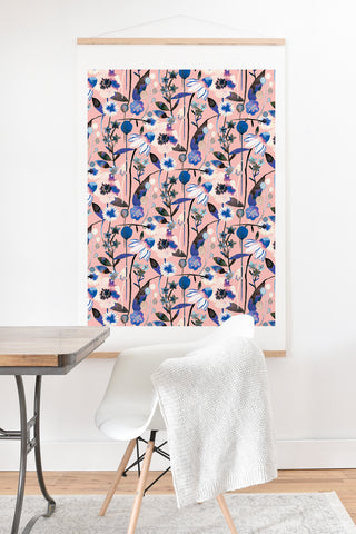 Ninola Design Pink pastel spring daisy and poppy flowers Art Print And Hanger