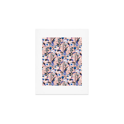 Ninola Design Pink pastel spring daisy and poppy flowers Art Print
