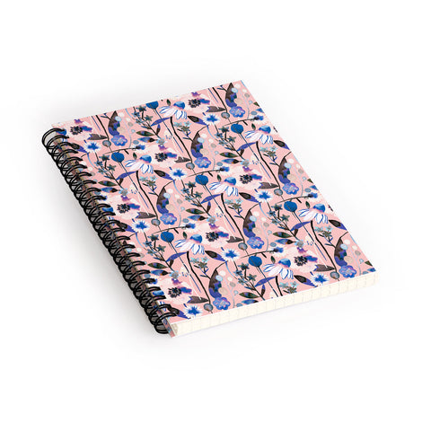 Ninola Design Pink pastel spring daisy and poppy flowers Spiral Notebook