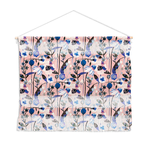 Ninola Design Pink pastel spring daisy and poppy flowers Wall Hanging Landscape