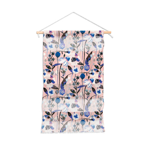 Ninola Design Pink pastel spring daisy and poppy flowers Wall Hanging Portrait