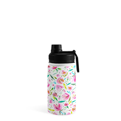 Ninola Design Pink Peonies Festival Floral Water Bottle