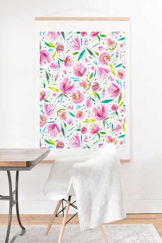Ninola Design Pink Peonies Festival Floral Art Print And Hanger