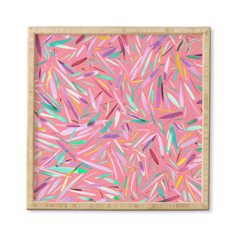 Ninola Design Pink rain stripes abstract Framed Wall Art