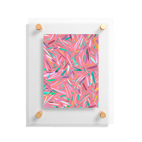 Ninola Design Pink rain stripes abstract Floating Acrylic Print