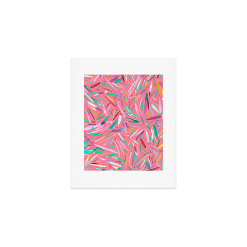 Ninola Design Pink rain stripes abstract Art Print