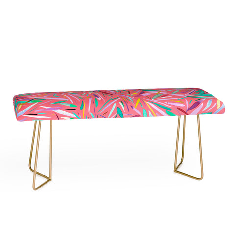 Ninola Design Pink rain stripes abstract Bench