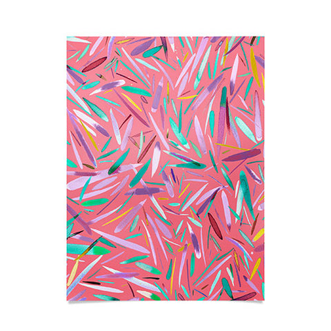 Ninola Design Pink rain stripes abstract Poster