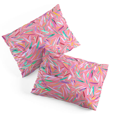 Ninola Design Pink rain stripes abstract Pillow Shams