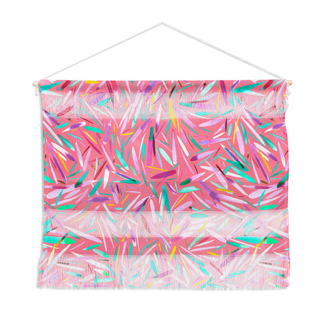 Ninola Design Pink rain stripes abstract Wall Hanging Landscape