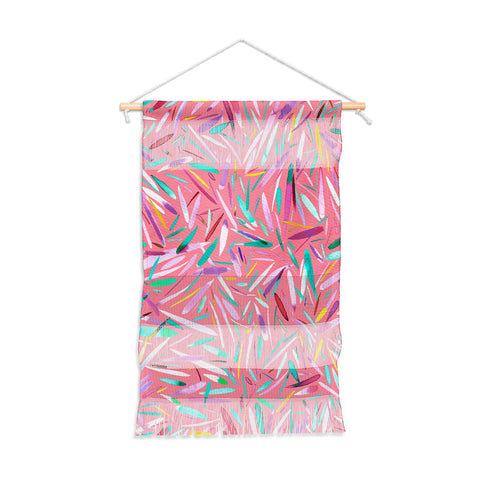 Ninola Design Pink rain stripes abstract Wall Hanging Portrait