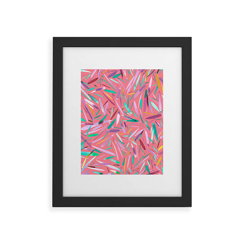 Ninola Design Pink rain stripes abstract Framed Art Print