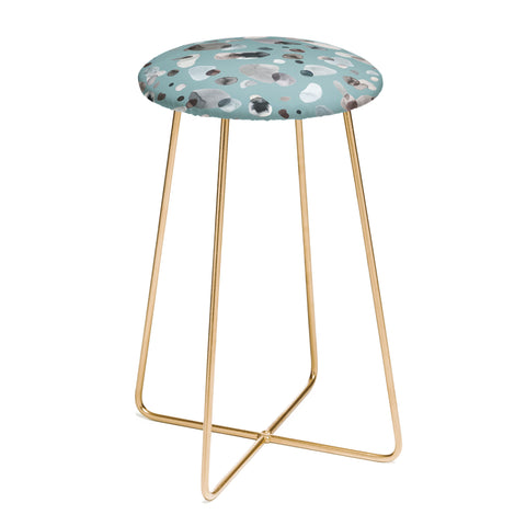 Ninola Design Playful organic shapes Moody blue Counter Stool