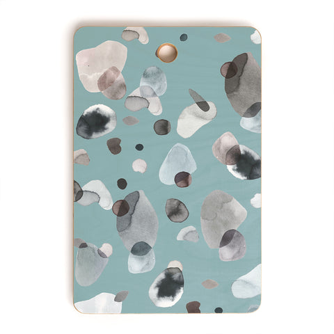Ninola Design Playful organic shapes Moody blue Cutting Board Rectangle