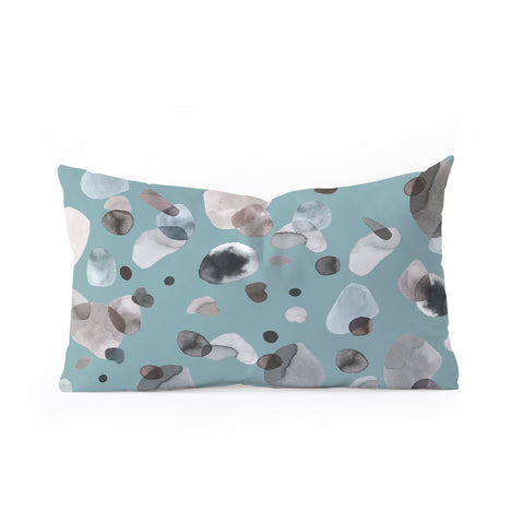 Ninola Design Playful organic shapes Moody blue Oblong Throw Pillow