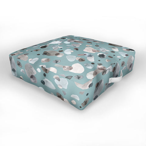 Ninola Design Playful organic shapes Moody blue Outdoor Floor Cushion
