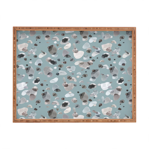 Ninola Design Playful organic shapes Moody blue Rectangular Tray