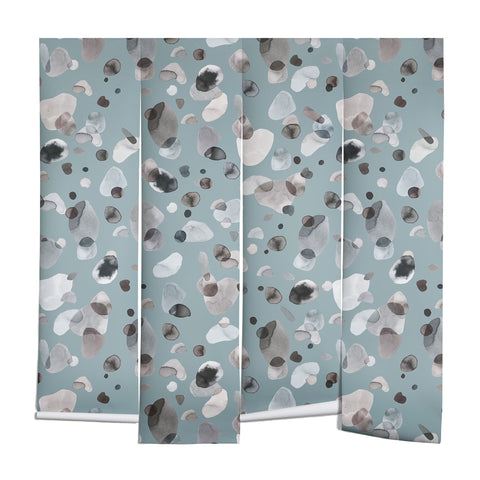 Ninola Design Playful organic shapes Moody blue Wall Mural