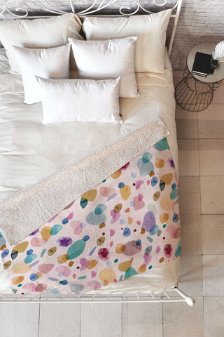 Ninola Design Playful organic shapes Fleece Throw Blanket