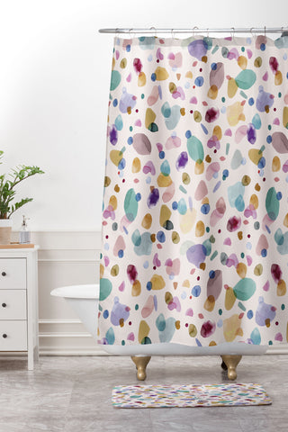 Ninola Design Playful organic shapes Shower Curtain And Mat