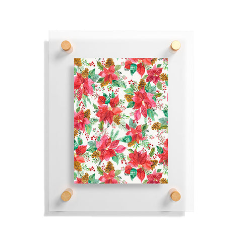 Ninola Design Poinsettia holiday flowers Floating Acrylic Print