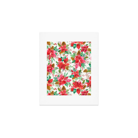 Ninola Design Poinsettia holiday flowers Art Print