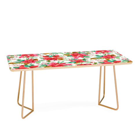 Ninola Design Poinsettia holiday flowers Coffee Table