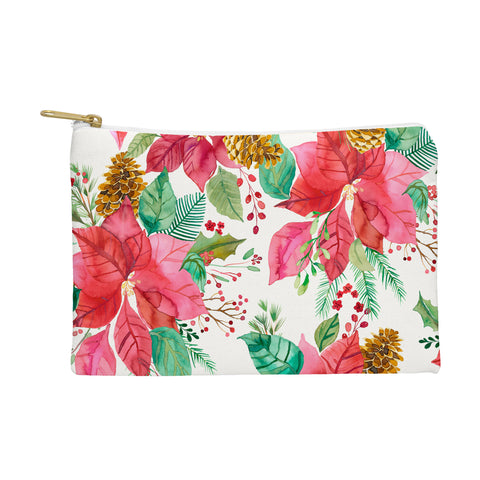 Ninola Design Poinsettia holiday flowers Pouch