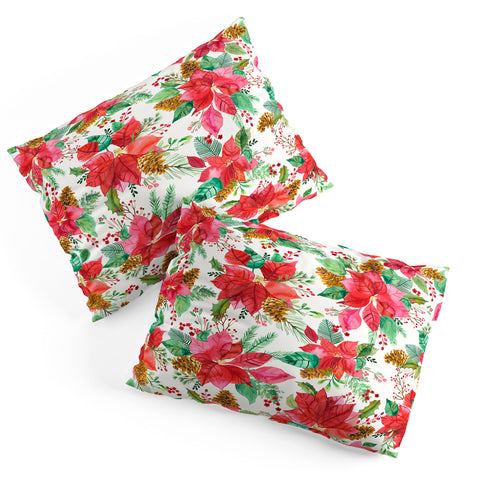Ninola Design Poinsettia holiday flowers Pillow Shams
