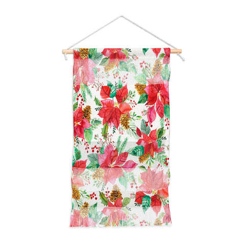 Ninola Design Poinsettia holiday flowers Wall Hanging Portrait