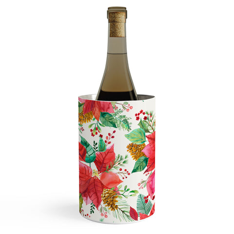 Ninola Design Poinsettia holiday flowers Wine Chiller