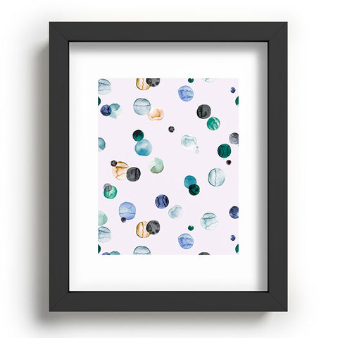 Ninola Design Polka dots blue Recessed Framing Rectangle