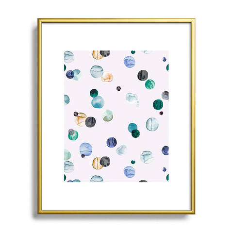 Ninola Design Polka dots blue Metal Framed Art Print