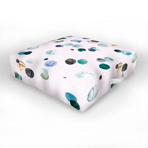 Ninola Design Polka dots blue Outdoor Floor Cushion