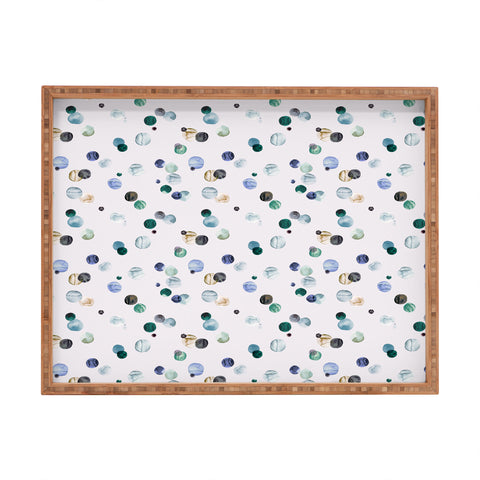 Ninola Design Polka dots blue Rectangular Tray