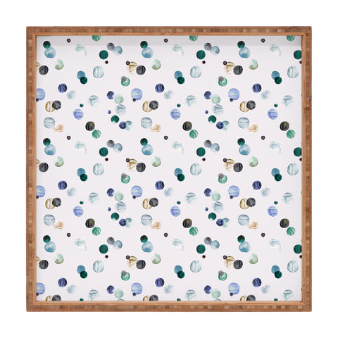 Ninola Design Polka dots blue Square Tray