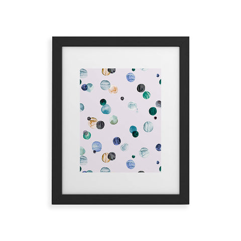 Ninola Design Polka dots blue Framed Art Print
