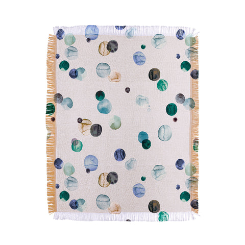 Ninola Design Polka dots blue Throw Blanket