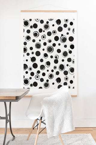 Ninola Design Polka dots BW Art Print And Hanger