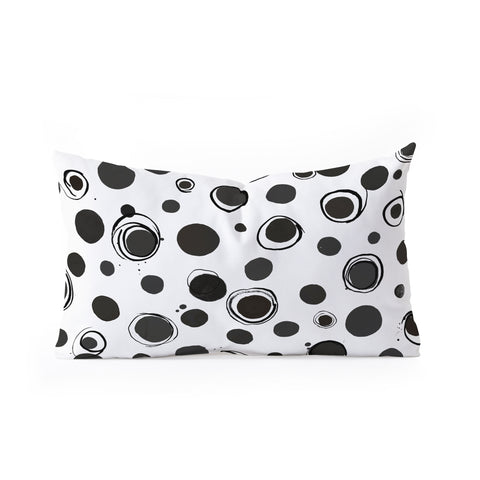 Ninola Design Polka dots BW Oblong Throw Pillow