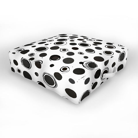 Ninola Design Polka dots BW Outdoor Floor Cushion