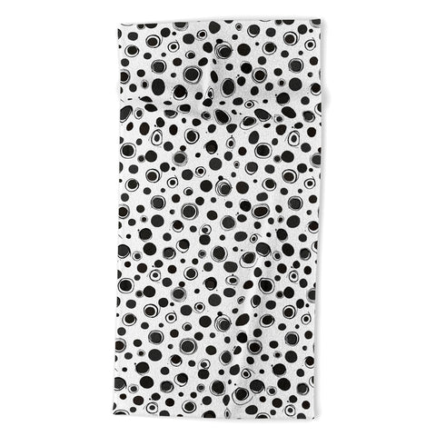 Ninola Design Polka dots BW Beach Towel