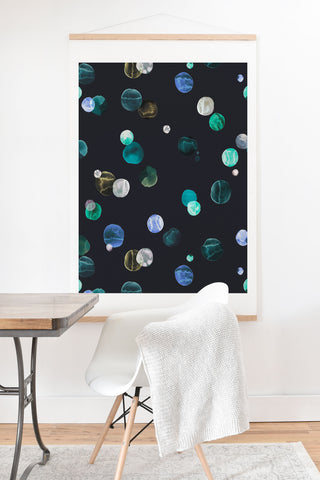 Ninola Design Polka dots navy Art Print And Hanger
