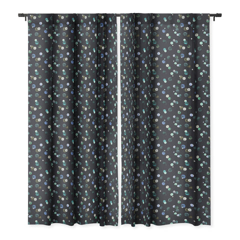 Ninola Design Polka dots navy Blackout Window Curtain