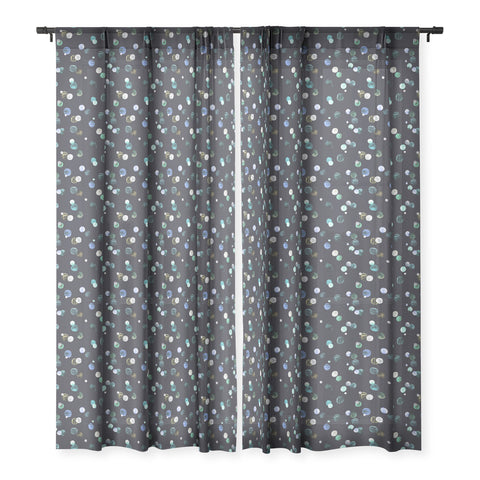 Ninola Design Polka dots navy Sheer Window Curtain