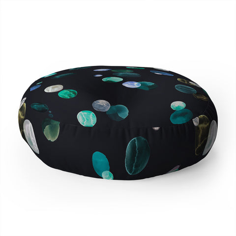 Ninola Design Polka dots navy Floor Pillow Round