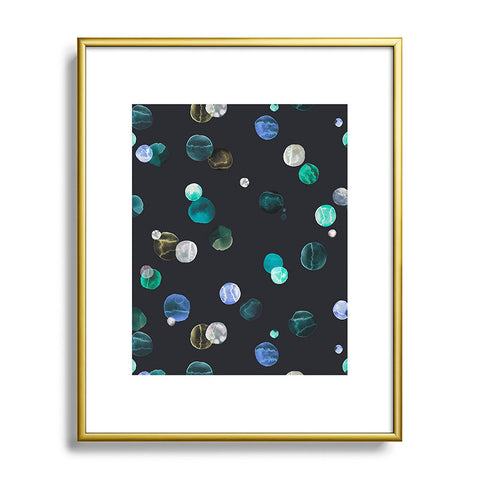 Ninola Design Polka dots navy Metal Framed Art Print