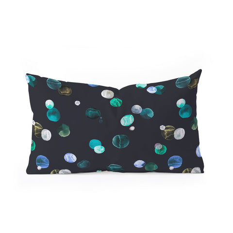 Ninola Design Polka dots navy Oblong Throw Pillow